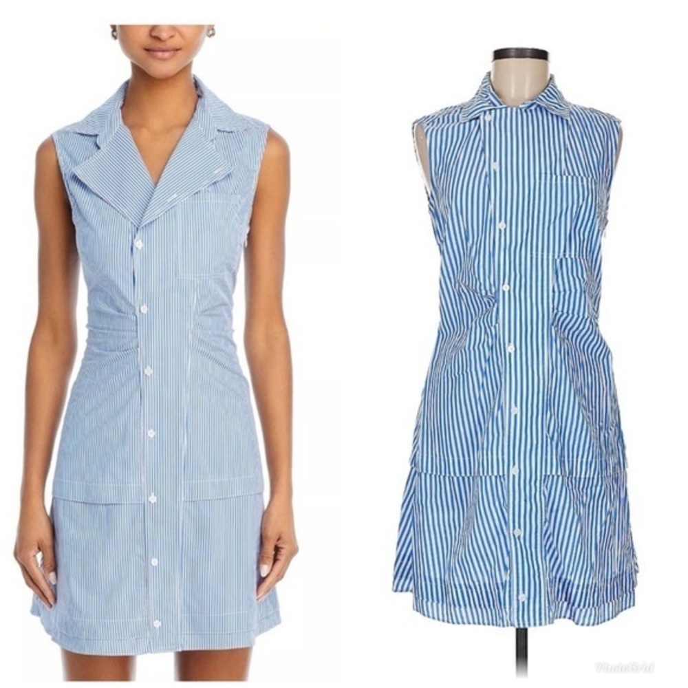 10 Crosby Derek Lam Blue Striped Mini Dress